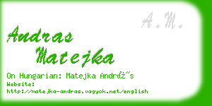 andras matejka business card